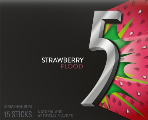 Five Star Strawberry Gum Perspective: front
