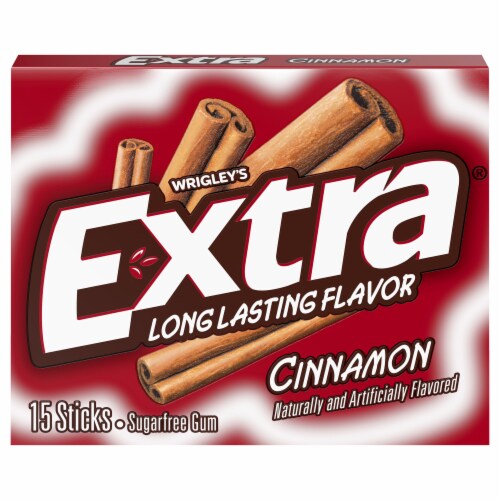 EXTRA Cinnamon Sugar Free Chewing Gum Pack Perspective: front
