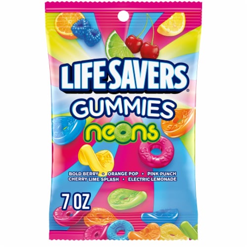 Life Savers Neons Gummy Candy Bag Perspective: front