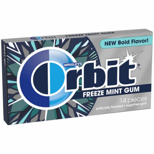 ORBIT Freeze Mint Sugar Free Chewing Gum 14 Count Perspective: front
