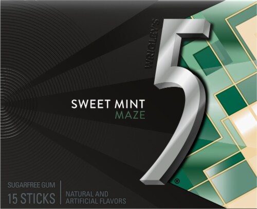 Mars Five Sweet Mint Maze Sugar Free Gum Perspective: front