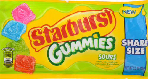 Starburst Share Size Sour Gummies Perspective: front