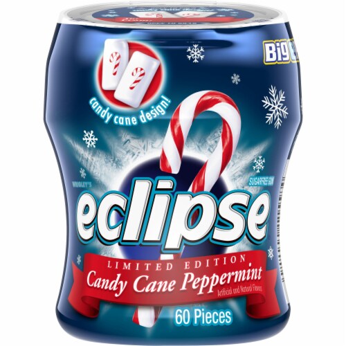Eclipse Candy Cane Peppermint Sugarfree Gum Perspective: front