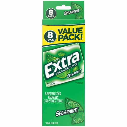 Extra Spearmint Sugar Free Chewing Gum Bulk Pack Perspective: front