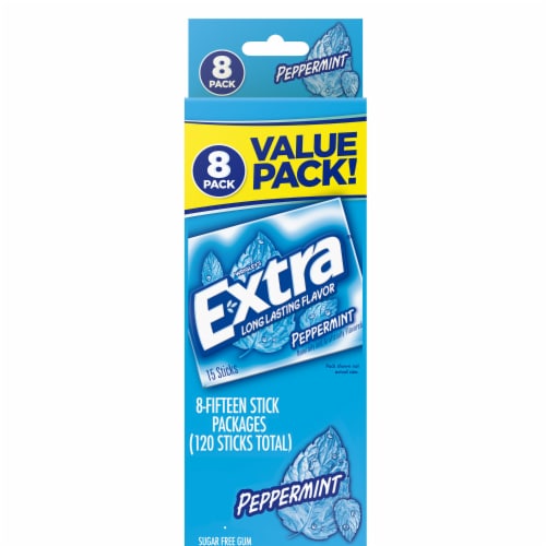 Extra Peppermint Sugar Free Chewing Gum Bulk Pack Perspective: front