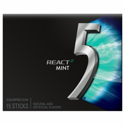 5® Sugar Free React 2.0 Mint Gum Perspective: front