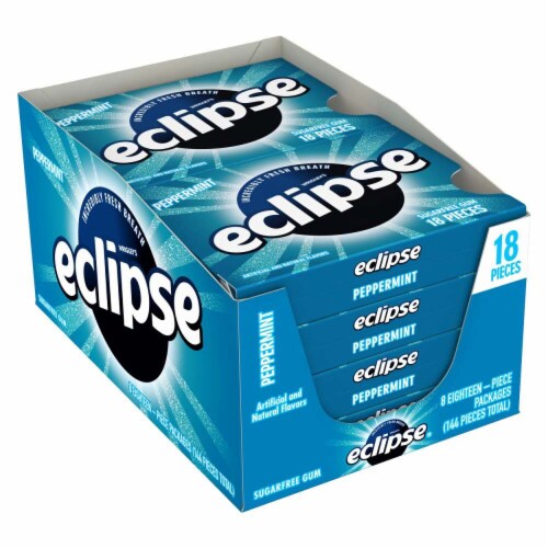Eclipse Peppermint Sugar Free Gum Perspective: front