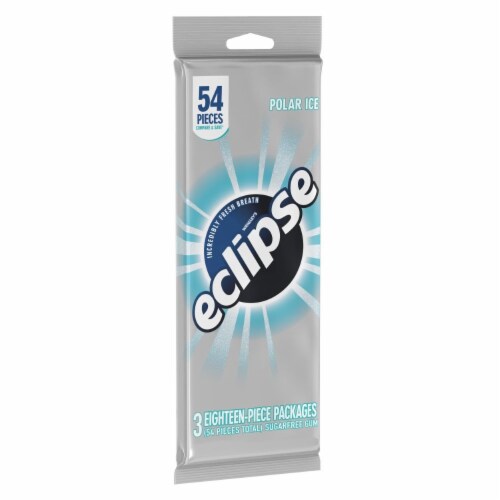 Eclipse Polar Ice Sugarfree Gum 3 Pack Perspective: front