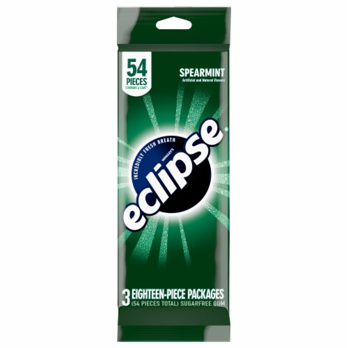 Eclipse® Sugar Free Spearmint Sugarfree Gum Perspective: front