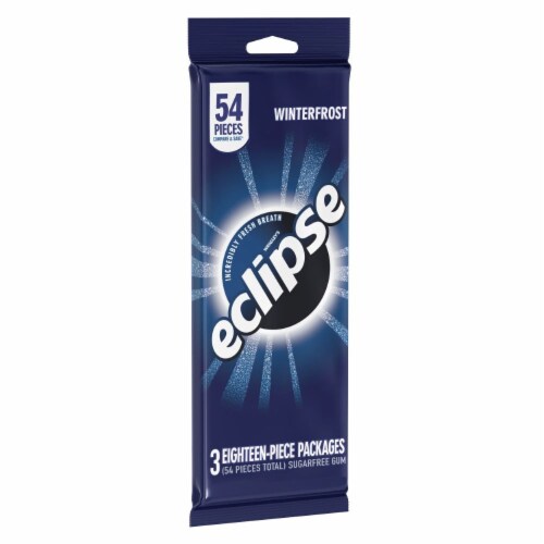 Eclipse Winterfrost Sugarfree Gum 3 Pack Perspective: front