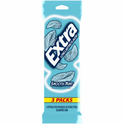 EXTRA® Smooth Mint Sugar Free Chewing Gum Perspective: front