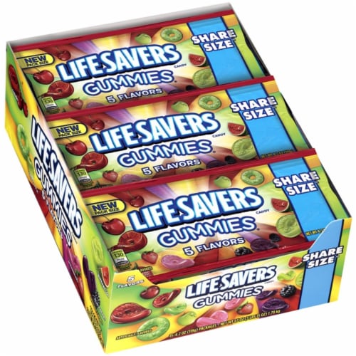 Life Savers 5 Flavors Gummies Candy Share Size Packs Perspective: front