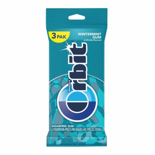 Orbit Wintermint Sugar Free Chewing Gum Multipack Perspective: front
