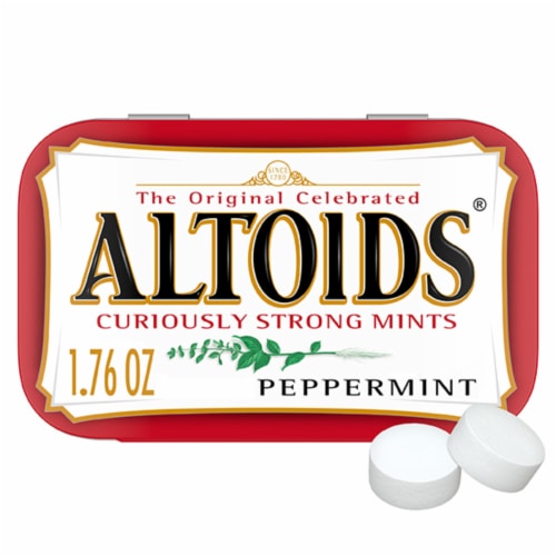 Altoids Classic Peppermint Breath Mints Hard Candy Tin, 1.76 oz ...