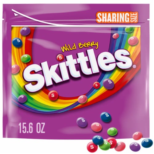 Skittles Wild Berry Chewy Easter Candy Sharing Size Bulk Bag Perspective: front