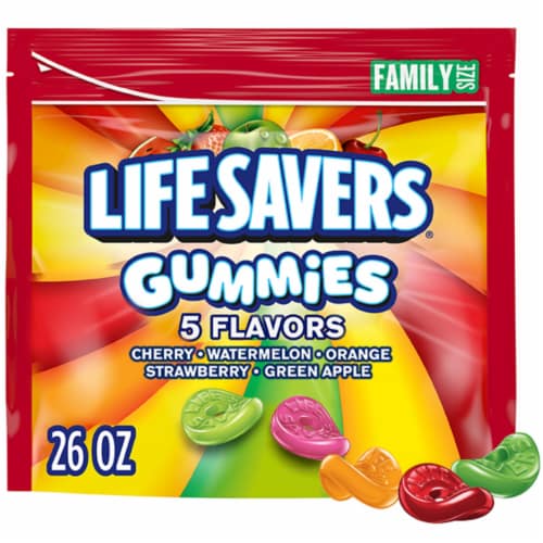 Life Savers Gummy Candy 5 Flavors Family Size Bag Perspective: front
