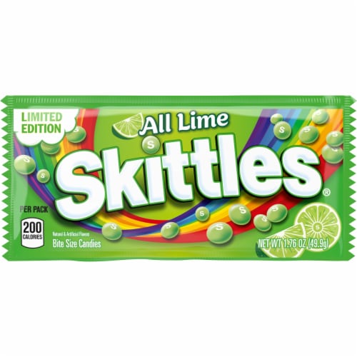 Skittles All Lime Candy Perspective: front