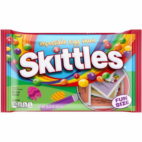 Skittles Original Impossible Egg Hunt Easter Candy Perspective: front