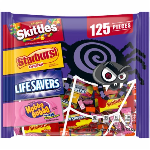 Skittles & Starburst & Life Savers & Hubba Bubba Chewing Gum Bulk Mixed  Halloween Candy, 125ct/27.19oz - Kroger