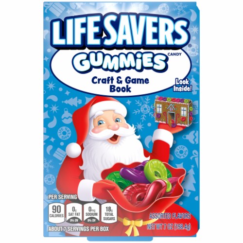 Life Savers Christmas Fruit Flavored Gummy Candy Box Perspective: front