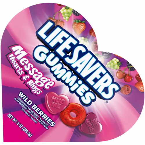 Life Savers Wild Berries Gummies Valentines Day Candy Heart Box Perspective: front
