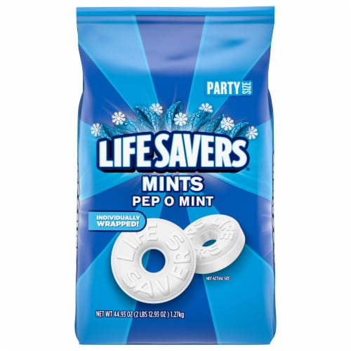 Life Savers® Pep O Mint Individually Wrapped Party Size Hard Candy Mints Perspective: front