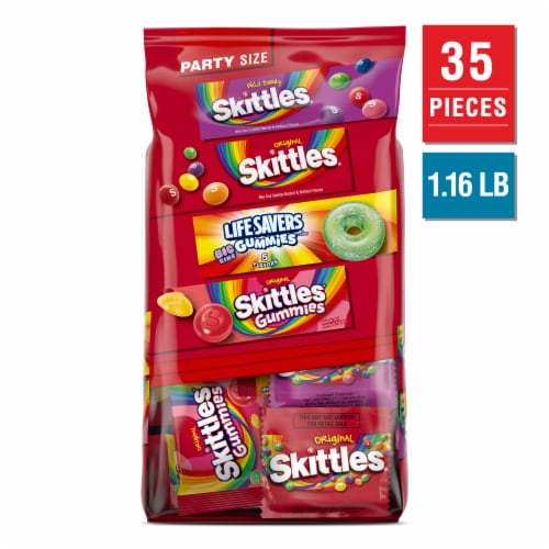 Skittles Skittles Gummies & Life Savers Gummies Fun Size Candy Variety Pack Bulk Bag Perspective: front