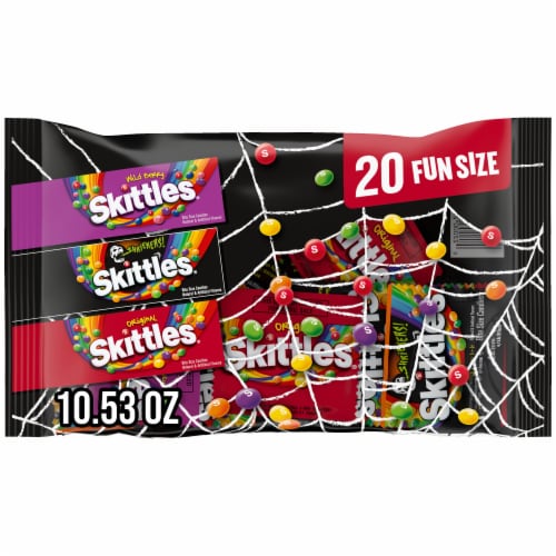 Skittles® Halloween Mixed Variety Fun Size Candy Bag Perspective: front