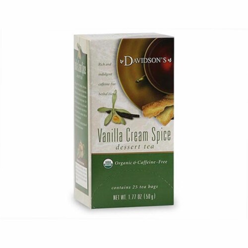 Davidson Organic Tea 2591 Vanilla Cream Spice Tea- Box of 25 Tea Bags Perspective: front