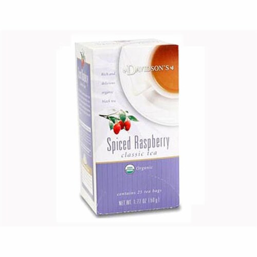 Davidson Organic Tea 2637 Spiced Raspberry Tea- Box of 25 Tea Bags Perspective: front
