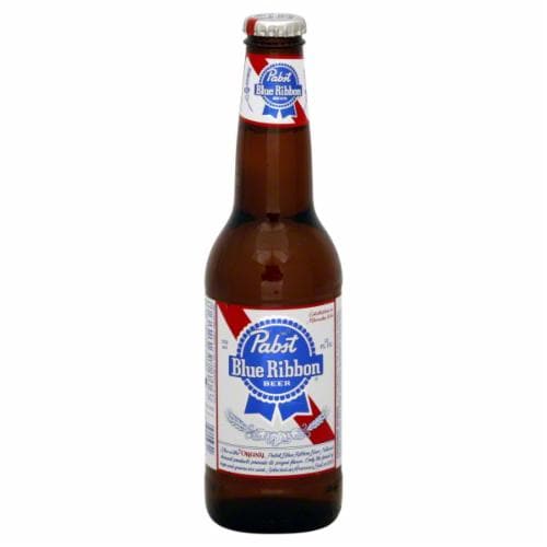 Pabst Blue Ribbon Beer Perspective: front