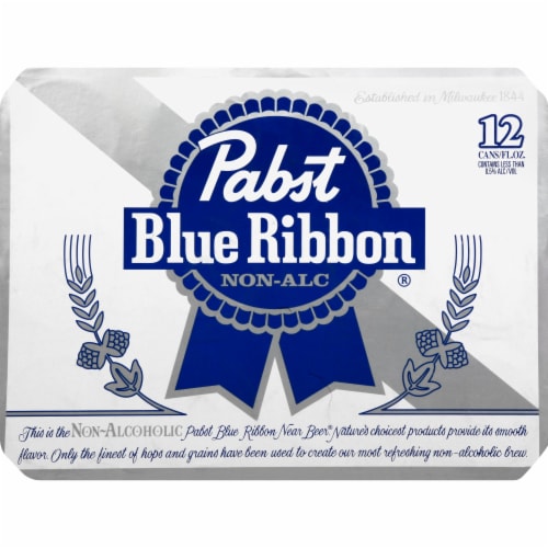 Pabst Blue Ribbon® Non-Alcoholic Beer Cans Perspective: front