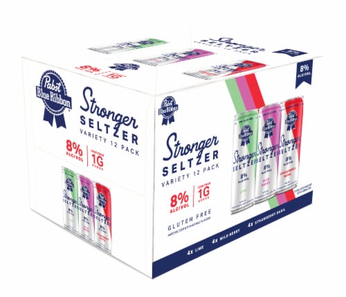 Pabst Blue Ribbon Stronger Hard Seltzer Variety Pack Perspective: front