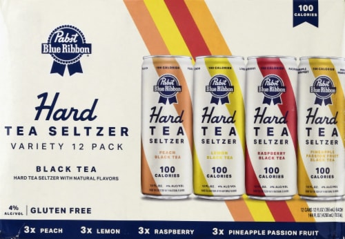 Pabst Blue Ribbon Hard Tea Spiked Seltzer Variety Pack Perspective: front