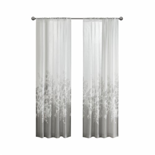 Urban Habitat Kimball Print Sheer Curtains - Grey Perspective: front