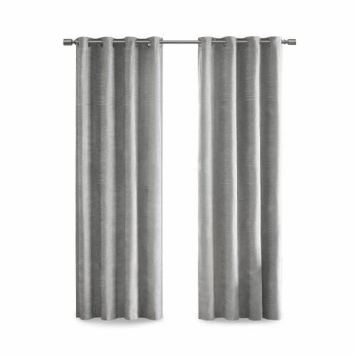 Urban Habitat Duncan Chenille Curtains - Charcoal Perspective: front
