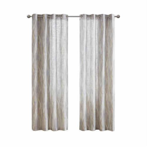 Urban Habitat Cromwell Printed Neutral Curtains Perspective: front