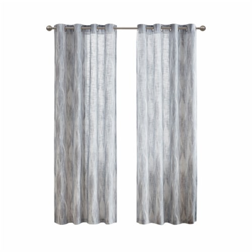 Urban Habitat Cromwell Printed Fabric Curtains - Grey Perspective: front