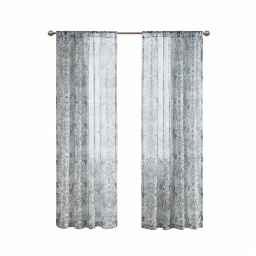 Urban Habitat Nicholas MP Sheer Curtains - Grey Perspective: front