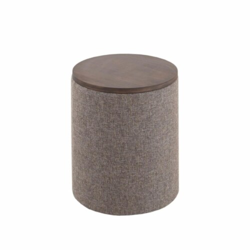INK+IVY Marta Storage Ottoman with Grey Finish II101-0474 Perspective: front