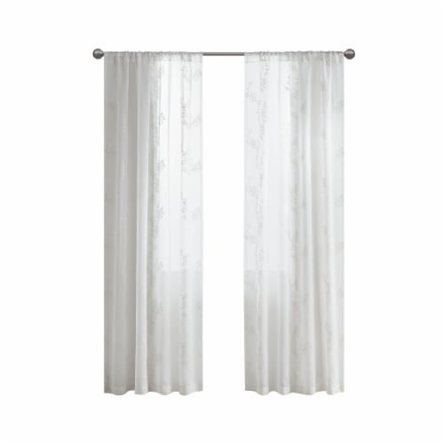 Urban Habitat Greenleaf Curtains - White Perspective: front