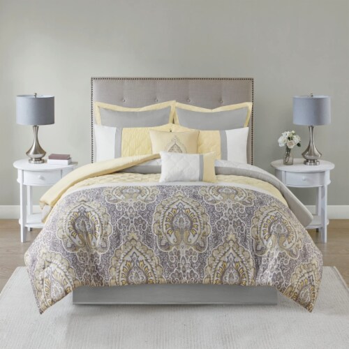 Yellow king comforter set discount
