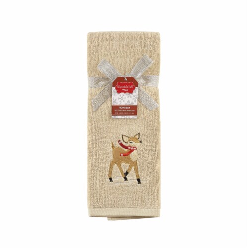 JLA Home Holiday Reindeer Hand Towel Perspective: front
