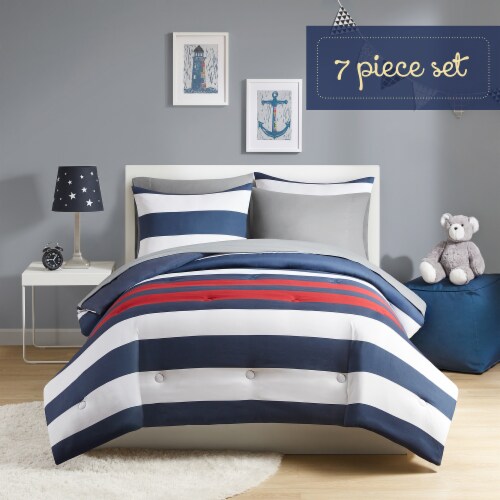 Moon Beams Twin Bedding Set - Stripes Perspective: front