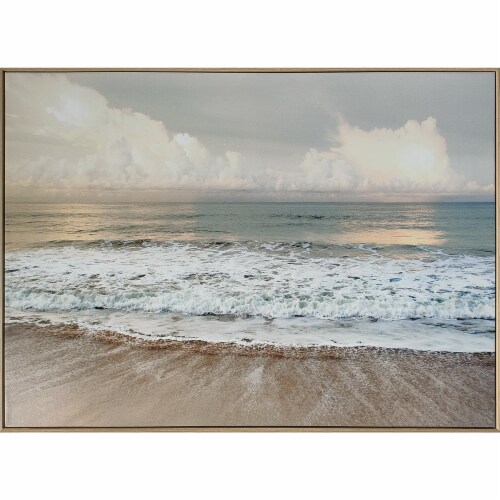 E&E Co. Ltd Framed Glass Coat Canvas - Ebbing Wave Perspective: front