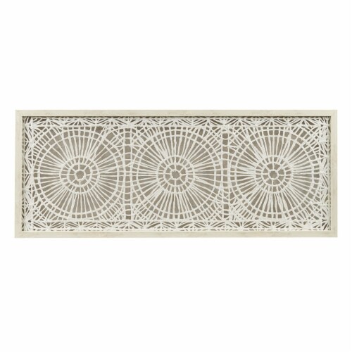 Henna Framed Medallion Rice Paper Shadow Box Wall Decor Perspective: front