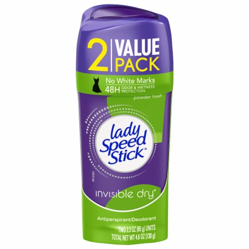 Lady Speed Stick® Powder Fresh Invisible Dry® Antiperspirant/Deodorant Twin Pack Perspective: front