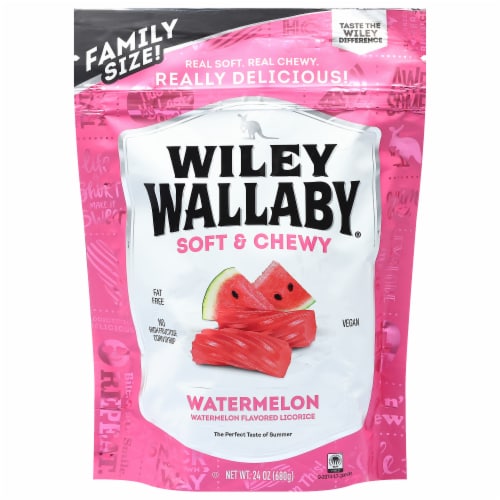 Wiley Wallaby® Watermelon Licorice Candy Bag Perspective: front