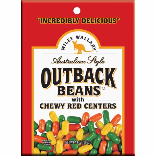 Wiley Wallaby Australian Style Outback Beans with Red Centers Chewy Candy 10 oz. Perspective: front