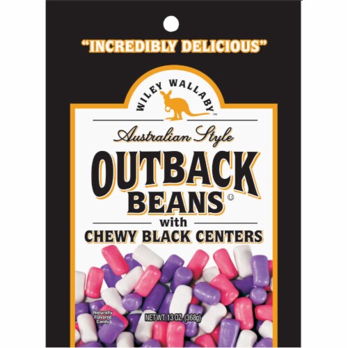 Wiley Wallaby Australian Style Outback Beans with Black Centers Licorice 10 oz. - Case Of: 10 Perspective: front